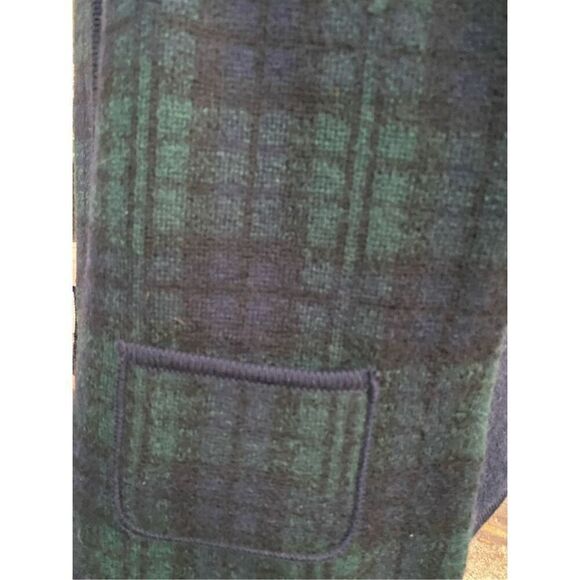 Requirements Wool Full Zip Vest Navy Blue/Green Plaid Sz. XL Preppy Classic Acad - Picture 5 of 6